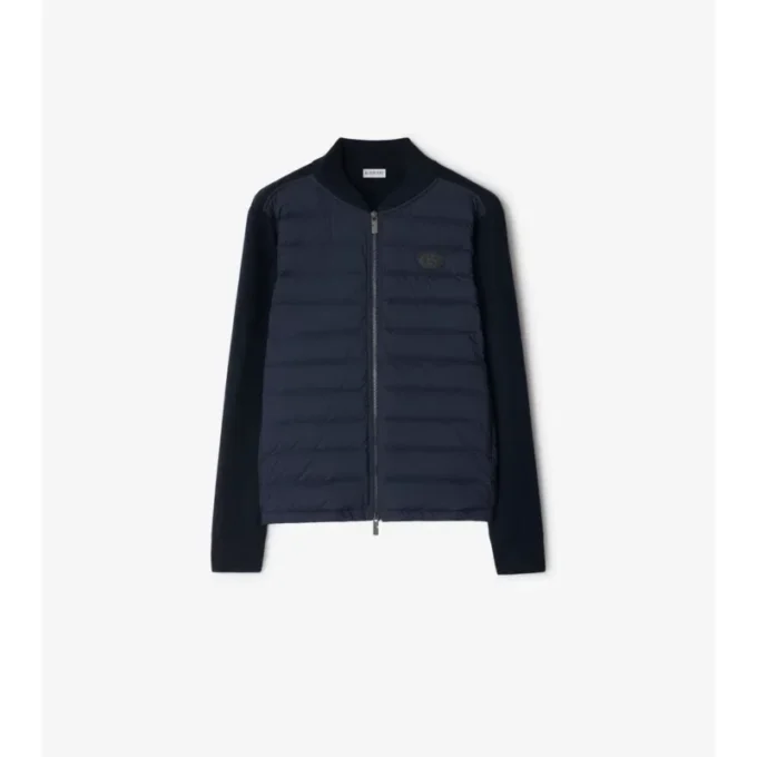 Quilted Nylon and Wool Jacket