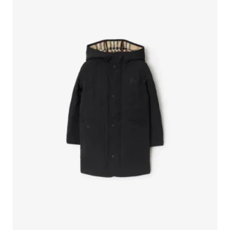 Quilted Nylon Hooded Coat