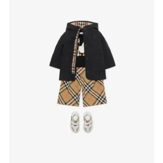Quilted Nylon Hooded Coat