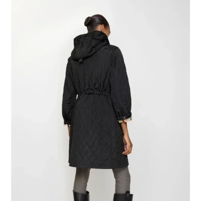 Quilted Nylon Hooded Coat