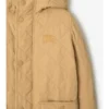 Quilted Nylon Hooded Coat