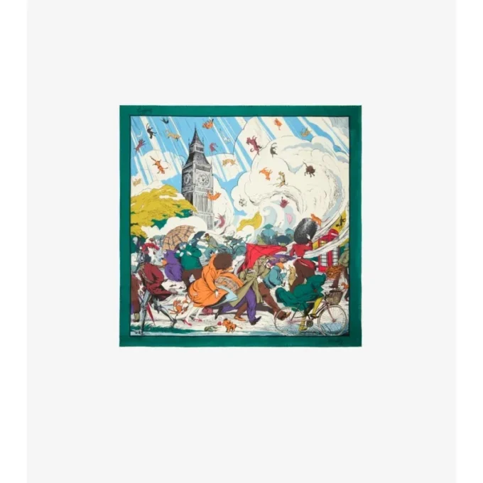 Raining Cats and Dogs  Silk Scarf