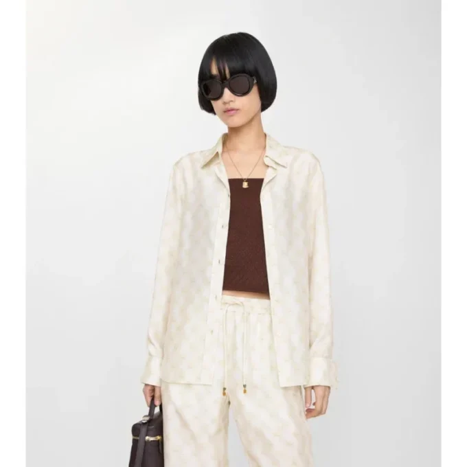 Regular Fit Ekd Checkerboard Silk Shirt