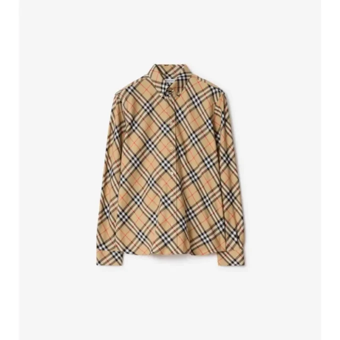 Relaxed Fit Check Cotton Flannel Shirt