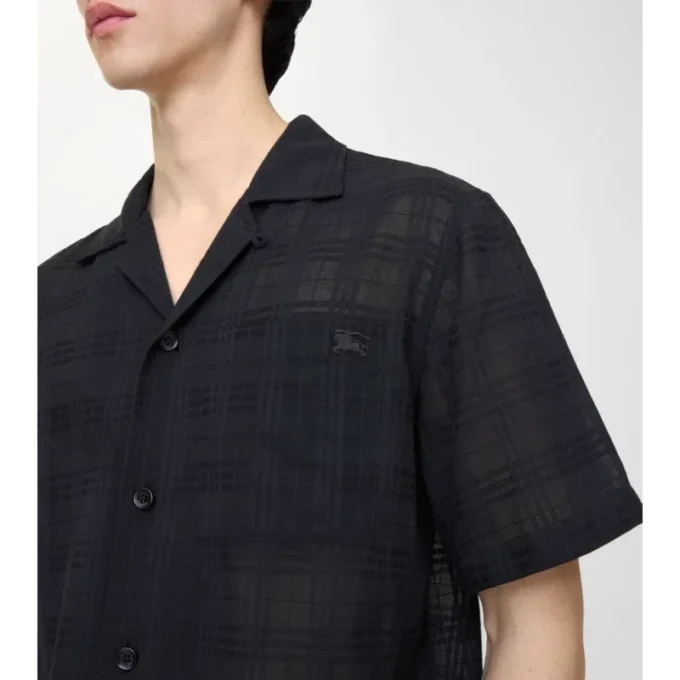 Relaxed Fit Check Cotton Voile Shirt