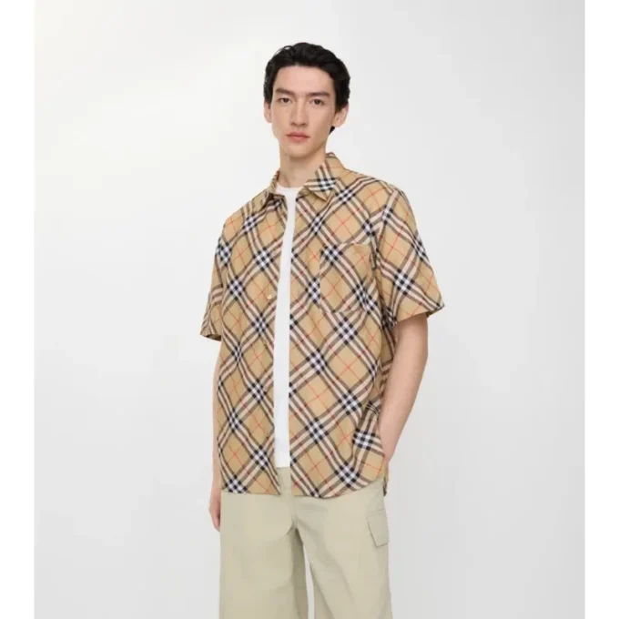 Relaxed Fit Check Linen Shirt