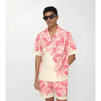 Relaxed Fit Seahorses Cotton Shirt