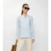 Relaxed Fit Striped Silk Poplin Shirt