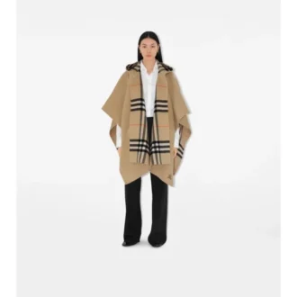 Reversible Check Cashmere Cape