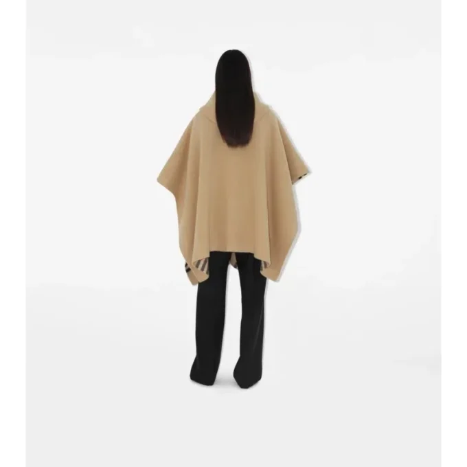 Reversible Check Cashmere Cape