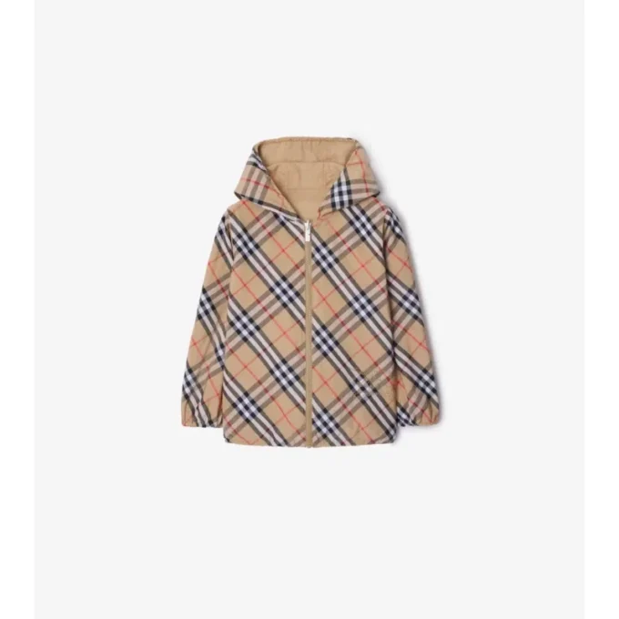 Reversible Check Cotton Blend Jacket