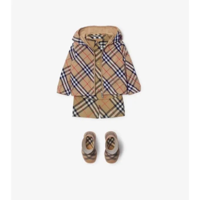 Reversible Check Cotton Blend Jacket
