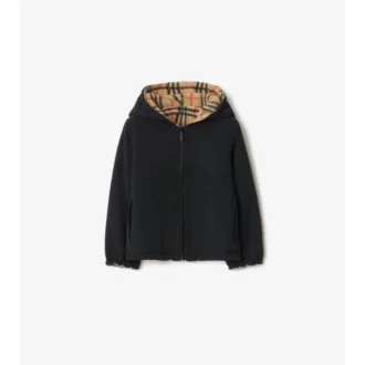 Reversible Check Fleece Hooded Jacket