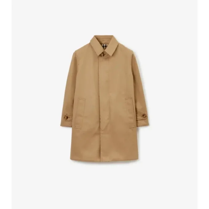 Reversible Check Gabardine Car Coat
