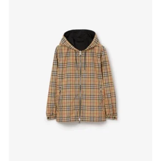 Reversible Check Hooded Jacket