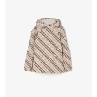 Reversible Check Hooded Jacket