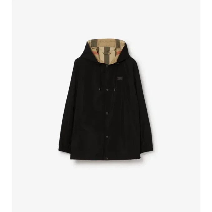 Reversible Check Hooded Jacket