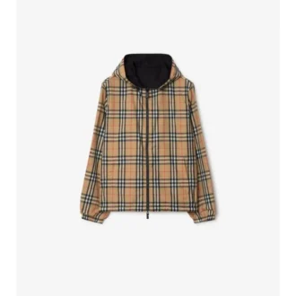 Reversible Check Hooded Jacket
