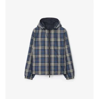 Reversible Check Hooded Jacket