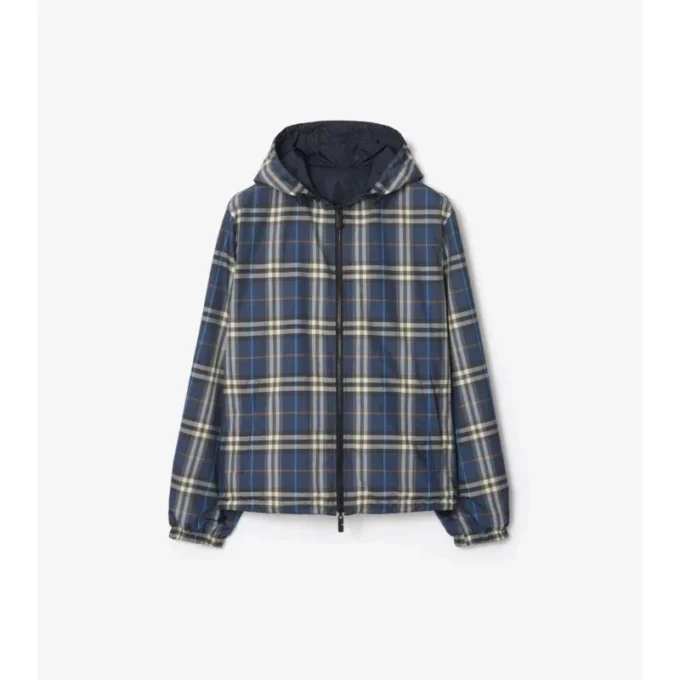 Reversible Check Hooded Jacket