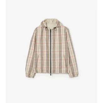 Reversible Check Hooded Jacket