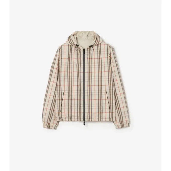 Reversible Check Hooded Jacket