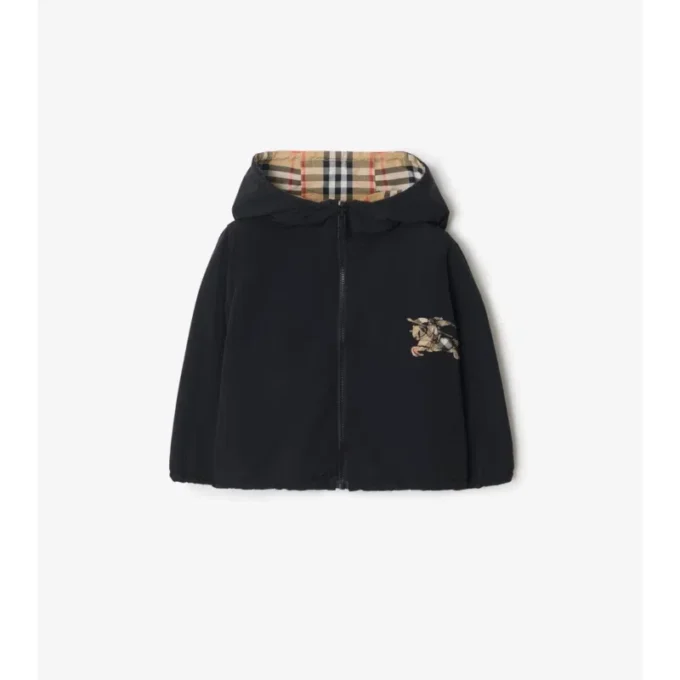 Reversible Check Hooded Jacket