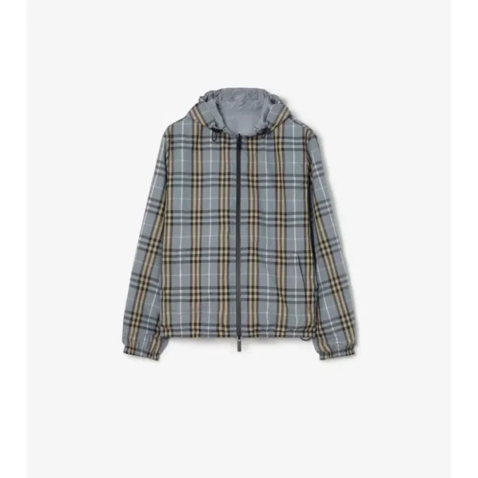 Reversible Check Hooded Jacket
