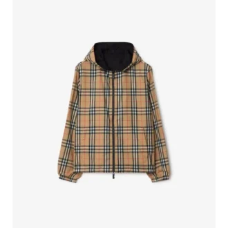 Reversible Check Hooded Jacket