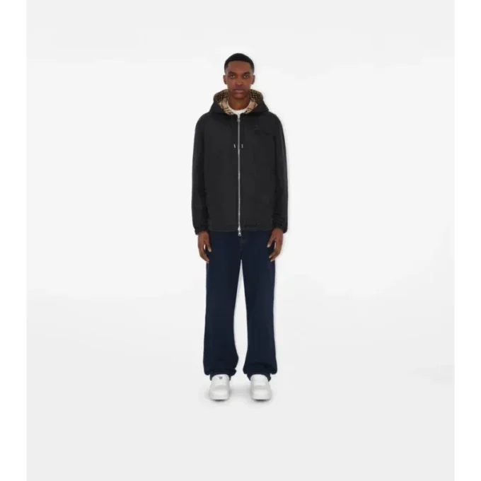 Reversible Check Hooded Jacket