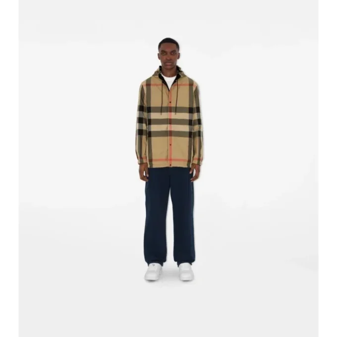 Reversible Check Hooded Jacket