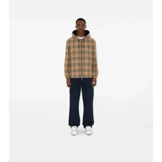 Reversible Check Hooded Jacket