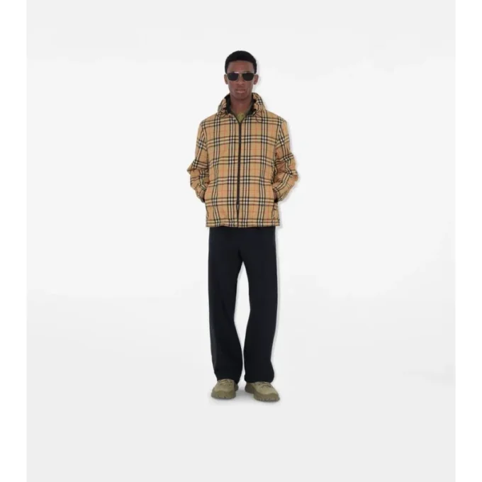 Reversible Check Hooded Jacket