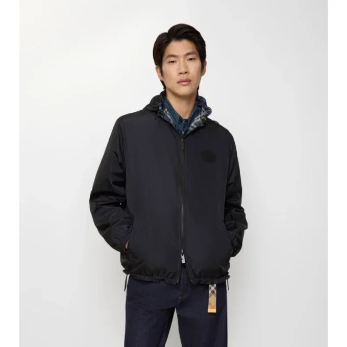 Reversible Check Hooded Jacket