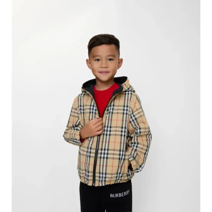 Reversible Check Hooded Jacket