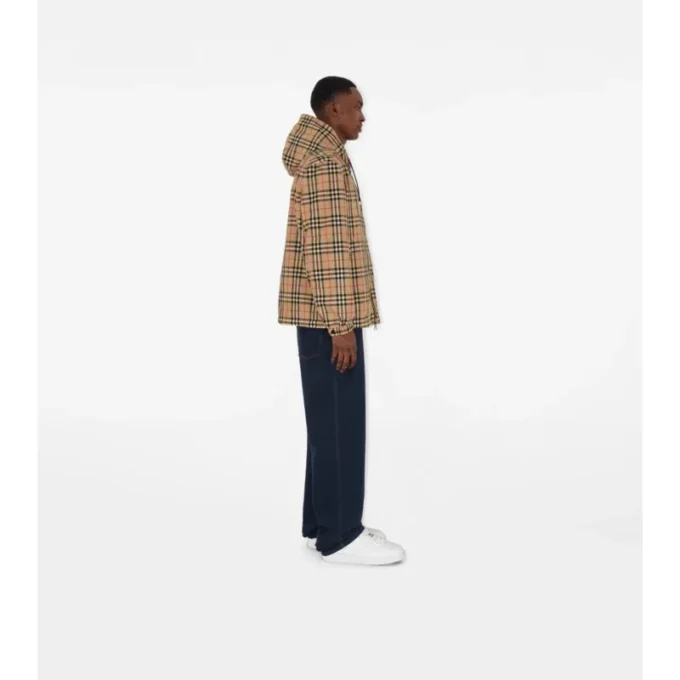 Reversible Check Hooded Jacket