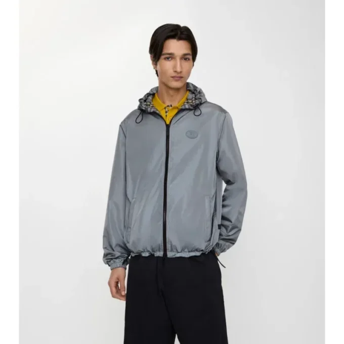 Reversible Check Hooded Jacket