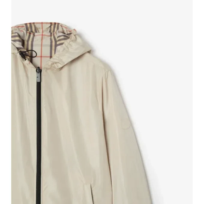 Reversible Check Hooded Jacket