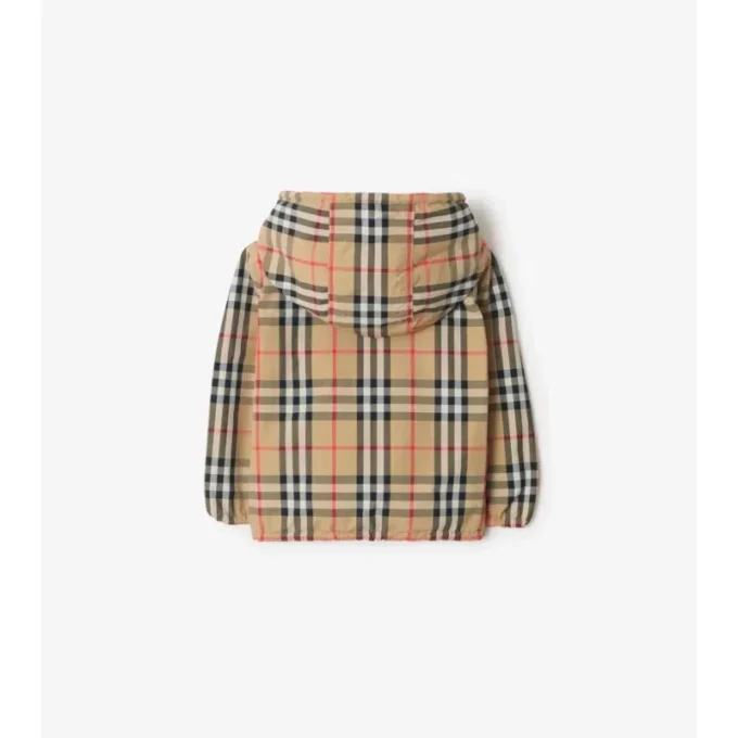 Reversible Check Hooded Jacket
