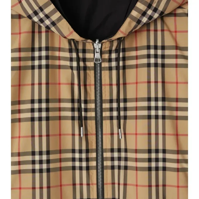 Reversible Check Hooded Jacket