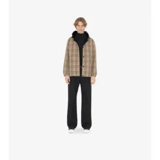 Reversible Check Nylon Hooded Jacket