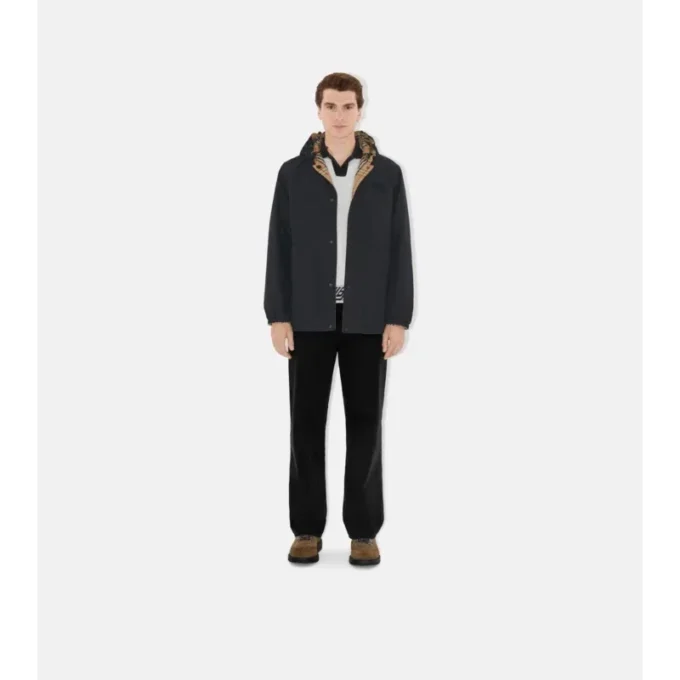 Reversible Check Nylon Hooded Jacket
