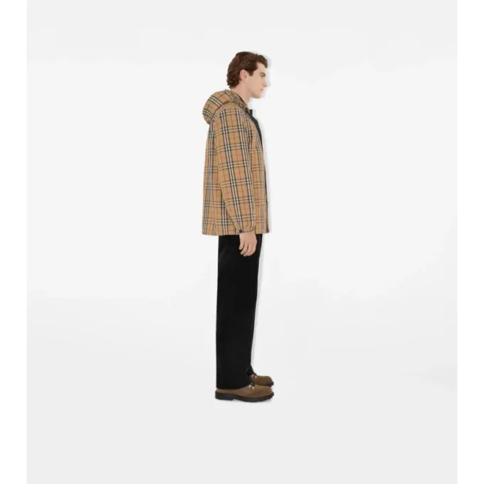 Reversible Check Nylon Hooded Jacket