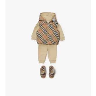 Reversible Check Nylon Padded Gilet