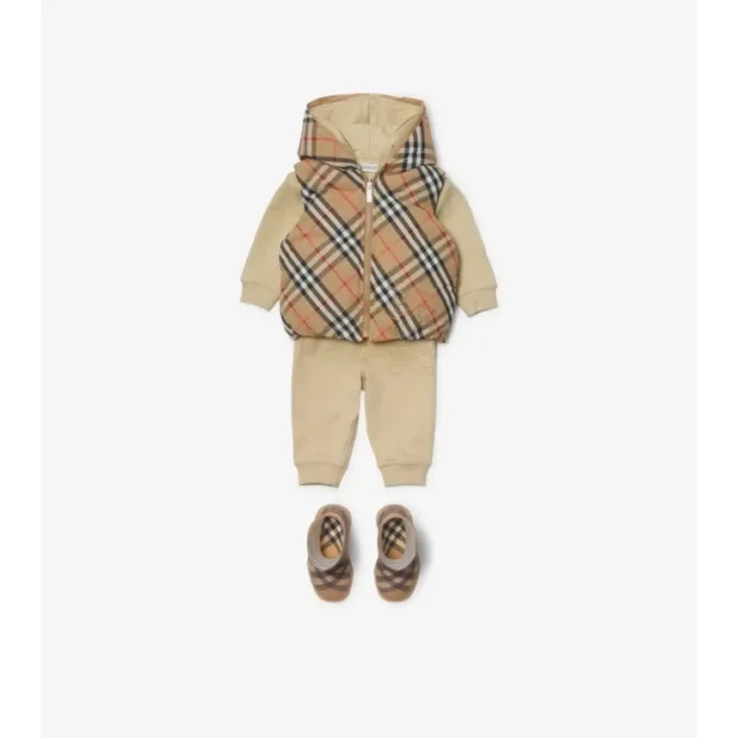 Reversible Check Nylon Padded Gilet