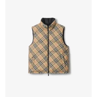 Reversible Check Puffer Gilet