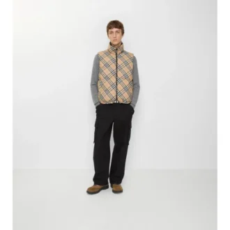 Reversible Check Puffer Gilet