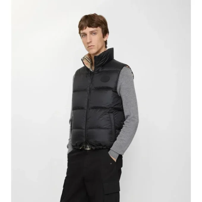 Reversible Check Puffer Gilet