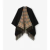 Reversible Check Wool Cape