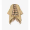 Reversible Check Wool Cape